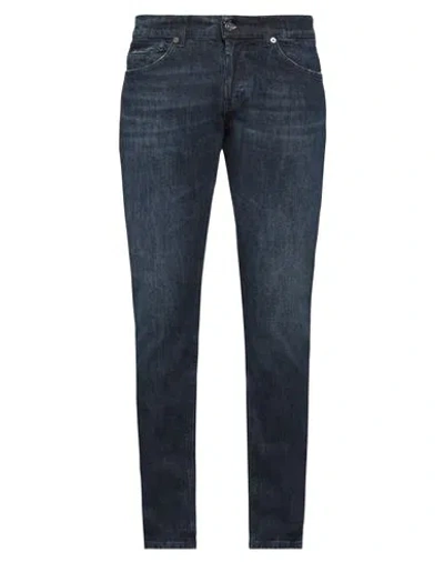 Dondup Man Jeans Blue Size 35 Cotton, Elastane In Black