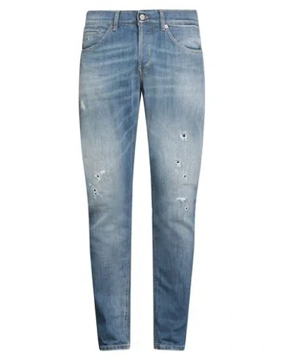 Dondup Man Jeans Blue Size 35 Cotton, Elastomultiester