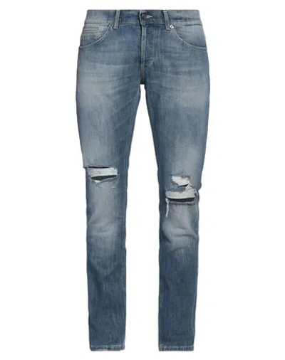 Dondup Man Jeans Blue Size 35 Cotton, Elastomultiester
