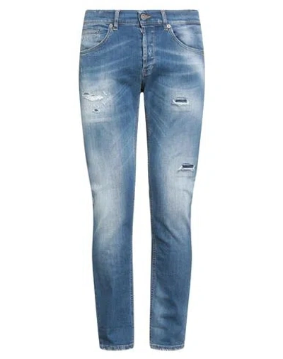 Dondup Man Jeans Blue Size 35 Organic Cotton, Recycled Elastane