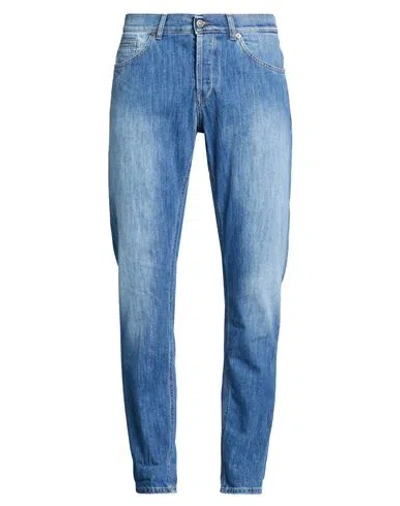 Dondup Man Jeans Blue Size 36 Cotton, Elastomultiester