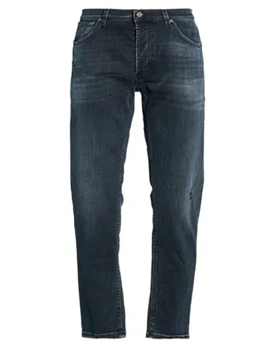 Dondup Man Jeans Blue Size 36 Cotton, Elastomultiester, Elastane In Animal Print