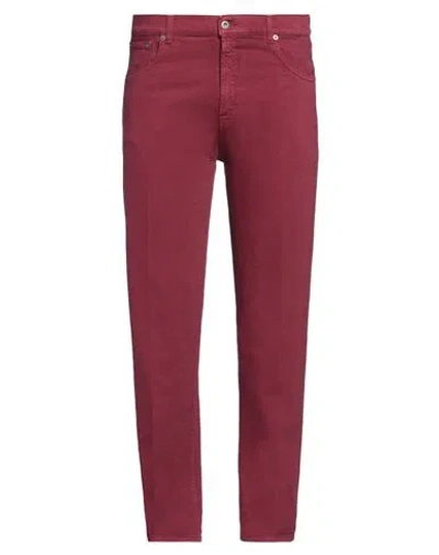 DONDUP DONDUP MAN JEANS BURGUNDY SIZE 35 COTTON, ELASTANE