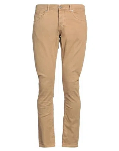 Dondup Man Jeans Camel Size 35 Cotton, Lyocell, Elastane In Beige