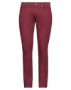Dondup Man Jeans Garnet Size 34 Cotton, Polyester, Elastane In Red