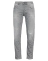 Dondup Man Jeans Grey Size 34 Organic Cotton, Recycled Elastane In Gray