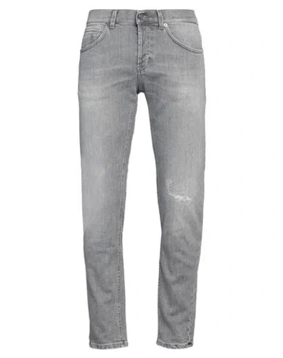 Dondup Man Jeans Grey Size 34 Organic Cotton, Recycled Elastane In Gray