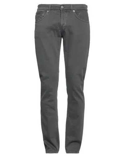 Dondup Man Jeans Lead Size 33 Cotton, Elastane In Grey