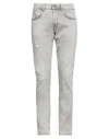 Dondup Man Jeans Light Grey Size 33 Organic Cotton, Recycled Elastane In Gray
