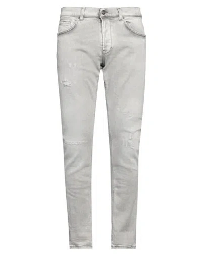Dondup Man Jeans Light Grey Size 34 Cotton, Elastane