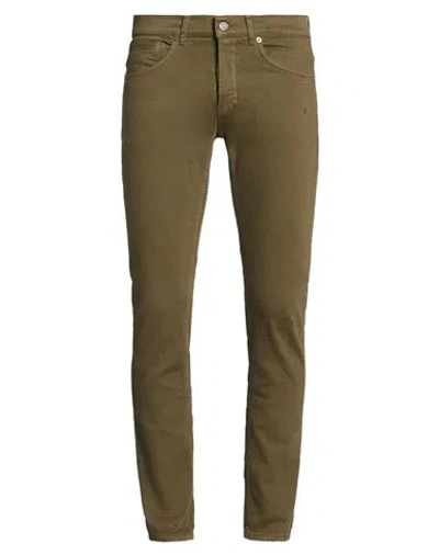 Dondup Man Jeans Military Green Size 33 Cotton, Elastane