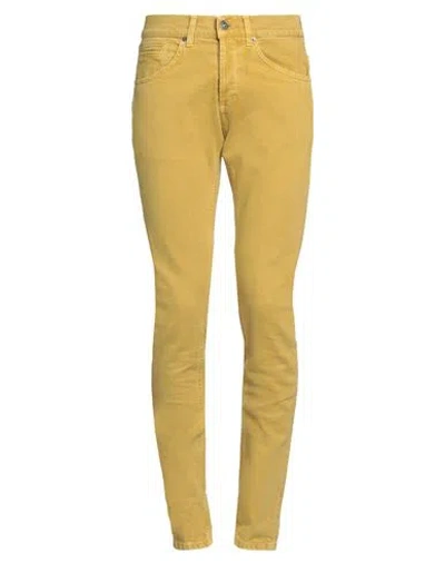 Dondup Man Jeans Mustard Size 30 Cotton, Elastane In Yellow