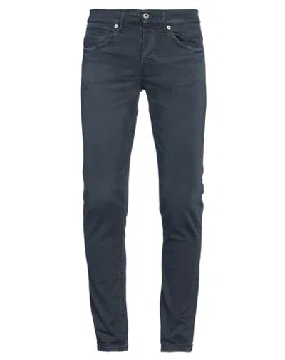 Dondup Man Jeans Navy Blue Size 32 Cotton, Elastane In Navy Blue