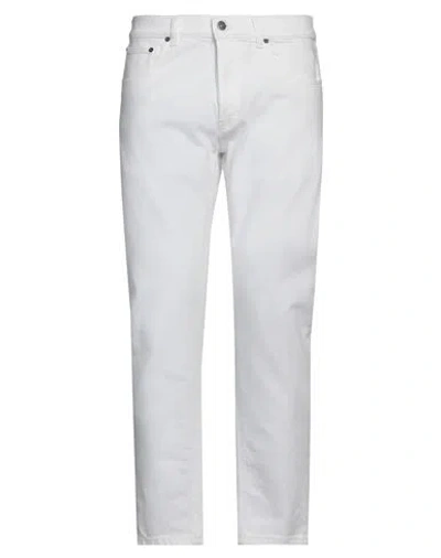 Dondup Man Jeans White Size 33 Cotton, Elastane