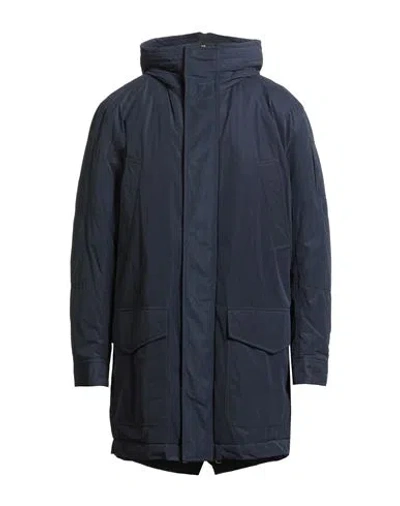 Dondup Man Overcoat & Trench Coat Midnight Blue Size 42 Polyester