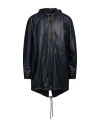 Dondup Man Overcoat & Trench Coat Midnight Blue Size 46 Lambskin In Black