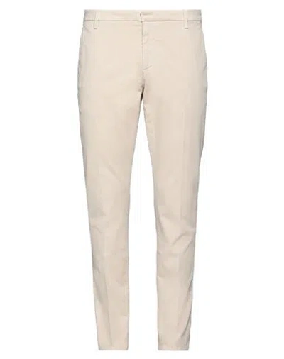 Dondup Man Pants Beige Size 32 Cotton, Elastane