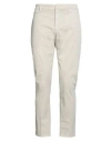 Dondup Man Pants Beige Size 34 Cotton, Elastane In Gray