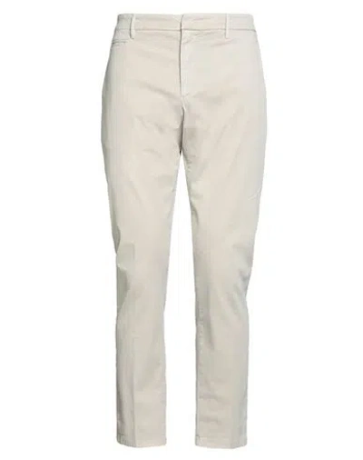 Dondup Man Pants Beige Size 34 Cotton, Elastane In Gray