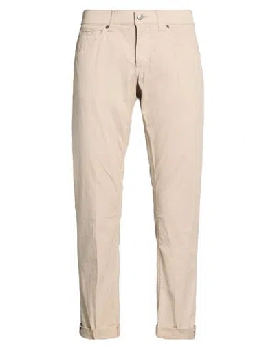 Dondup Man Pants Beige Size 35 Cotton, Elastane In Brown