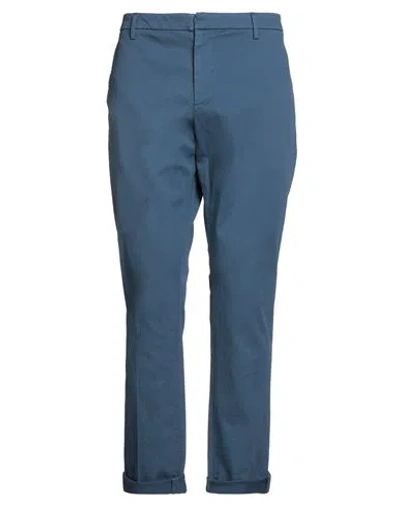 Dondup Man Pants Blue Size 38 Cotton, Elastane