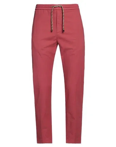 Dondup Man Pants Brick Size 33 Cotton, Lyocell, Elastane In Red