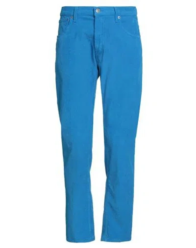 Dondup Man Pants Bright Blue Size 31 Cotton, Elastane