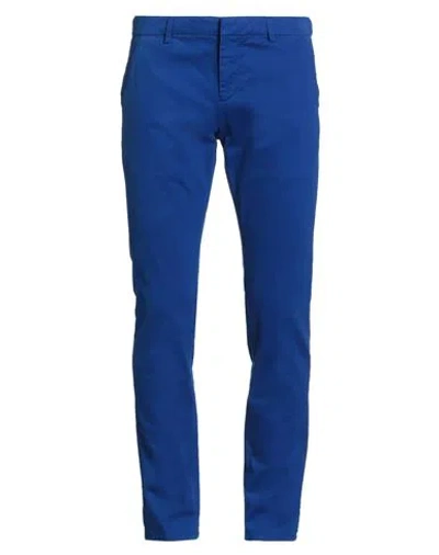 Dondup Man Pants Bright Blue Size 32 Cotton, Elastane
