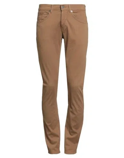 Dondup Man Pants Brown Size 28 Cotton, Elastane
