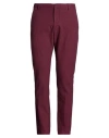 Dondup Man Pants Burgundy Size 34 Cotton, Elastane In Red