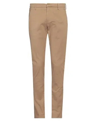 Dondup Man Pants Camel Size 31 Cotton, Elastane In Beige