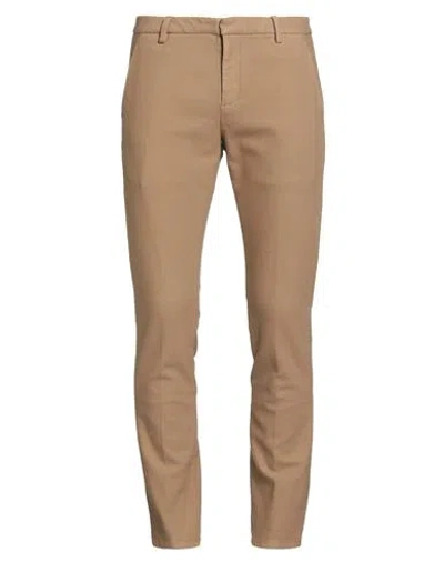 Dondup Man Pants Camel Size 32 Cotton, Elastane In Brown