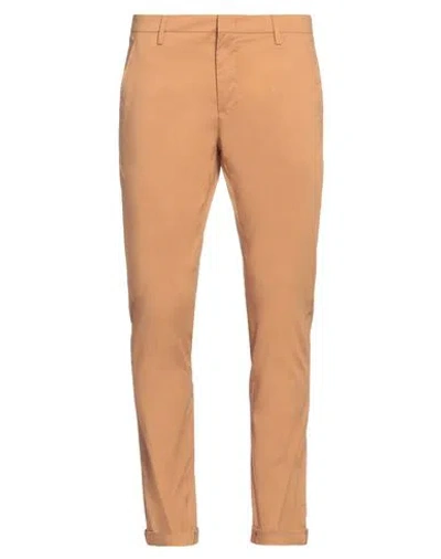 Dondup Man Pants Camel Size 32 Cotton, Polyamide, Elastane In Beige