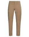 Dondup Man Pants Camel Size 33 Cotton, Elastane In Beige