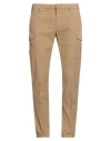 Dondup Man Pants Camel Size 33 Cotton, Elastane In Brown