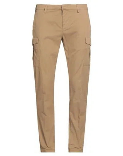 Dondup Man Pants Camel Size 33 Cotton, Elastane In Brown
