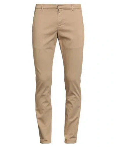 Dondup Man Pants Camel Size 33 Cotton, Polyester, Polyamide, Elastane In Gray