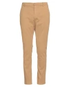 Dondup Man Pants Camel Size 34 Cotton, Elastane In Sand