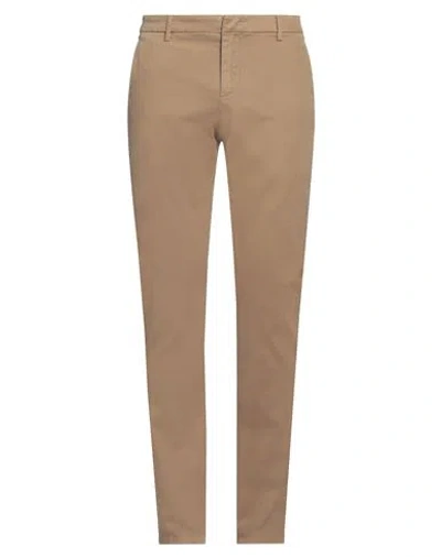 Dondup Man Pants Camel Size 34 Cotton, Elastane In Brown