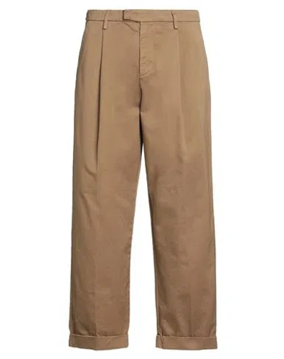 Dondup Man Pants Camel Size 34 Cotton In Brown