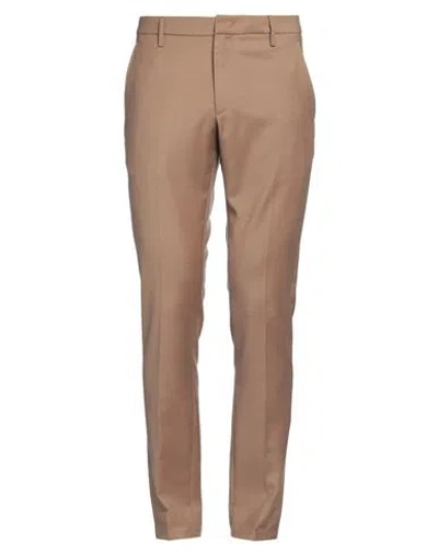 Dondup Man Pants Camel Size 34 Virgin Wool, Elastane In Beige