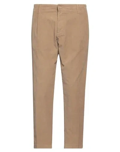 Dondup Man Pants Camel Size 35 Cotton, Elastane In Sand