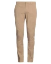 Dondup Man Pants Camel Size 31 Cotton, Elastane In Beige