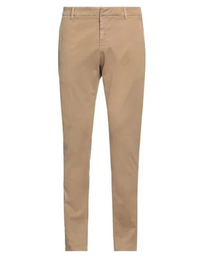 Dondup Man Pants Camel Size 35 Cotton, Elastane In Beige