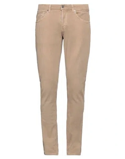 Dondup Man Pants Camel Size 34 Cotton, Elastane In Beige