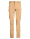 Dondup Man Pants Camel Size 35 Cotton, Elastane In Brown