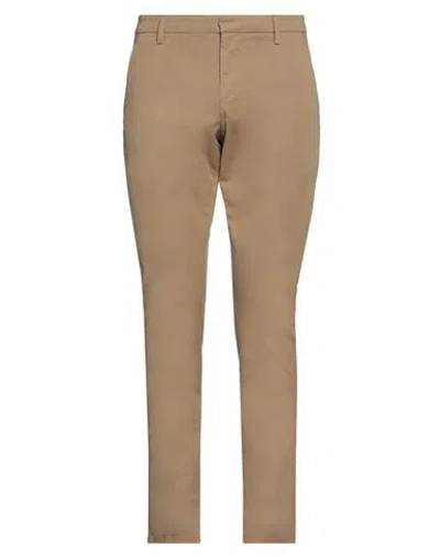 DONDUP DONDUP MAN PANTS CAMEL SIZE 40 COTTON, ELASTANE