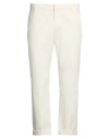Dondup Man Pants Cream Size 31 Cotton, Elastane In White