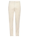 Dondup Man Pants Cream Size 32 Cotton, Elastane In White