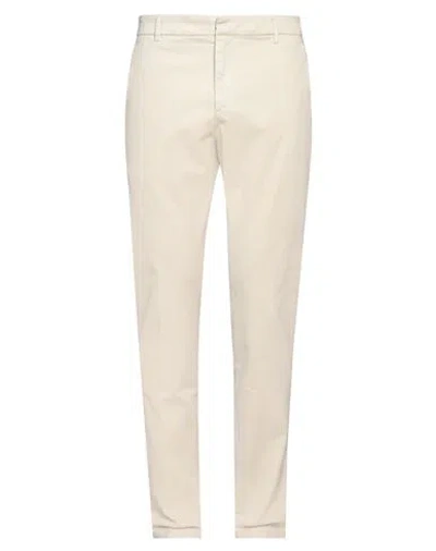 Dondup Man Pants Cream Size 32 Cotton, Elastane In White